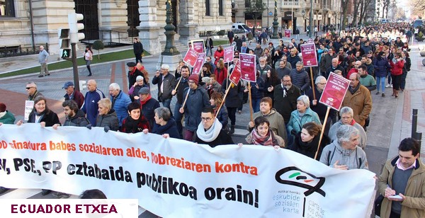 Manifestación de protesta en Bilbo