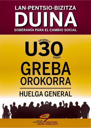 Cartel de la convocatoria de Huelga General