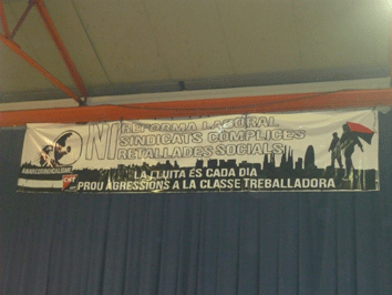 pancarta en el centenario festival cnt