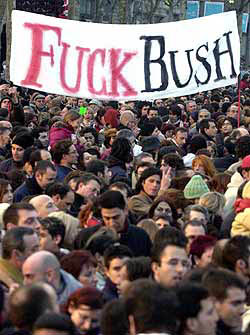 Manifestación en Barcelona contra la guerra de Irak