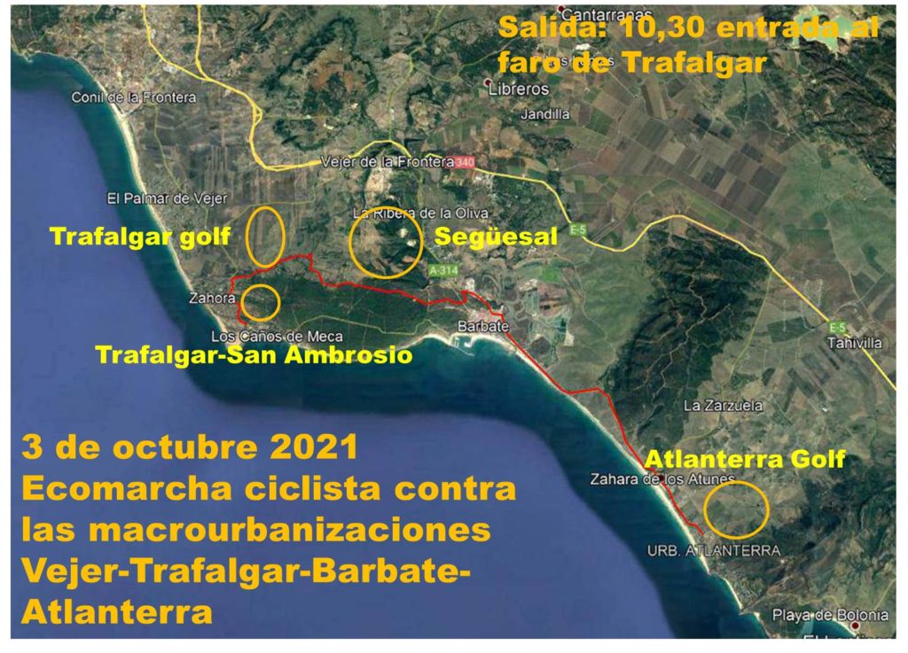 Ecomarcha 2021 contra las macrourbanizaciones en el litoral de Cádiz Ecomarcha Anti Macrourbanizaciones