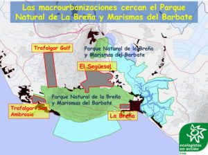 las macrourbanizaciones cercan el parque natural de la breña y marismas del barbate