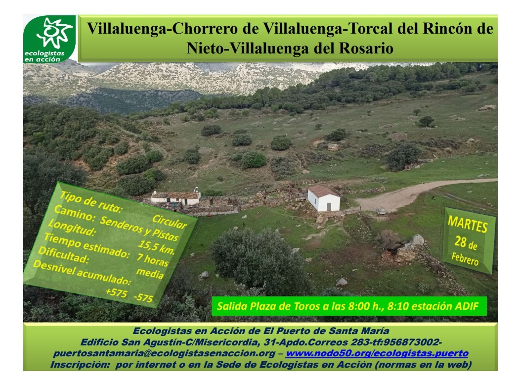 Ruta Villaluenga-Chorrero de Villaluenga-Torcal del Rincón de Nieto-Villaluenga del Rosario