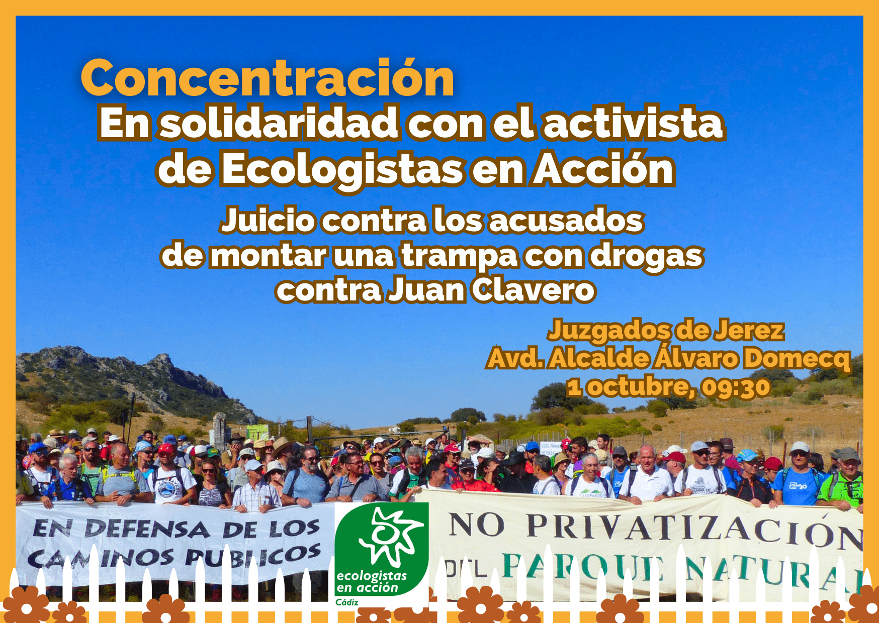 Concentración en solidaridad con Juan Clavero y en defensa de los caminos públicos