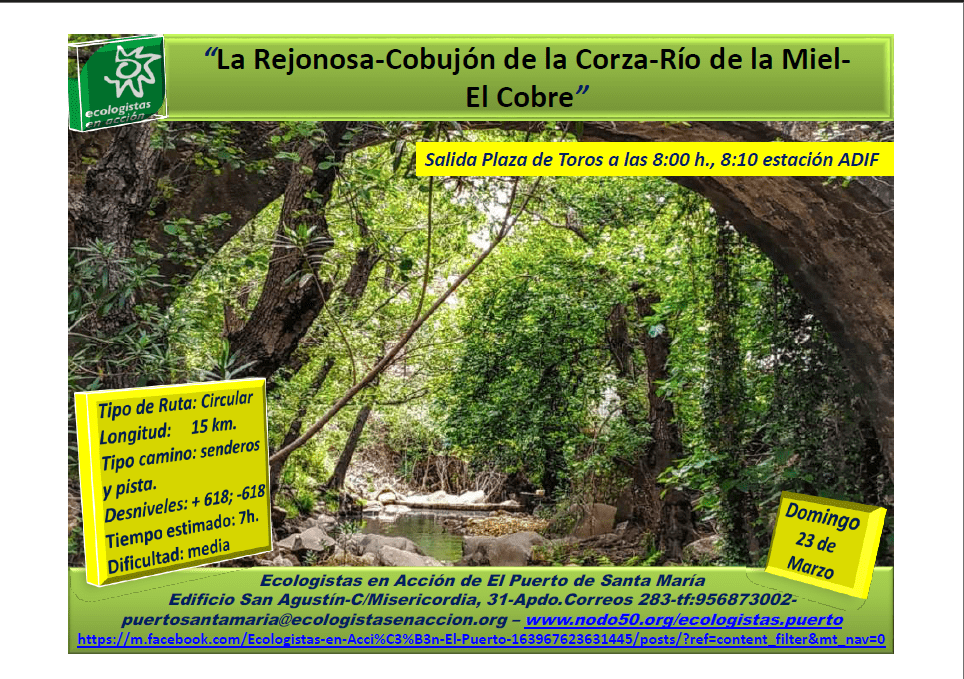 La Rejonosa-Camino de la Trocha- Cobujón de la Corza-Río de la Miel-El Cobre