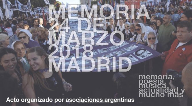 1º Abril ‘18  Año VII Boletín 159 la CEAM – Actos por el Día de la Memoria Verdad Justicia