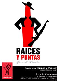 Cartel del concierto del grupo Raices y Puntas